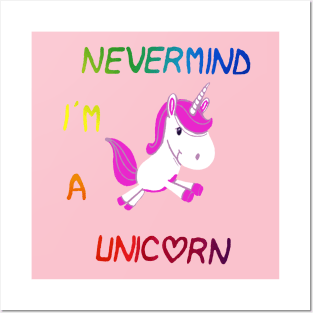 unicorn and rainbow Posters and Art